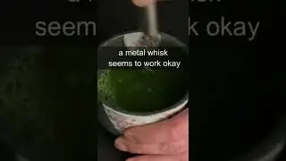 #shorts can you make matcha with a fork? #matcha #matchalatte #matchat