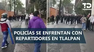 Riña entre policías y repartidores por aplicación deja cuatro detenidos en Tlalpan
