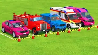 POLICE VEHICLES, AMBULANCE CAR, FIRE DEPARTMENT TRUCK TRANSPORTING WITH MAN TRUCKS ! FS22