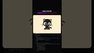 Kawaii Cat Art using HTML & CSS only | CSS Art Kawaii Cat  #codingshorts #webdesign #frontendcourse