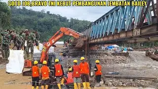 PT NINDYA MEMBANGUN JEMBATAN BAILEY DI GAROGA DI BANTU TNI DENGAN GOTONG ROYONG.