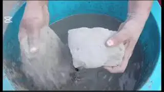 Cement huge chunks crumbling in water+ making cement paste|HI ASMR| creamy😋 mouthwatering texture🤤