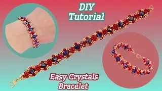 How to make easy crystals bracelet/Simple and elegant jewelry/Beautiful beaded bracelet/DIY Tutorial