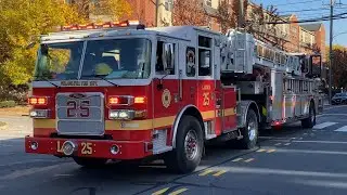 ⁴ᴷ Philadelphia Fire Department Ladder 25 Responding { Screaming Q + Horn }