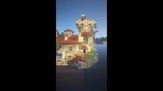 How to build a Small Tower House (Easy Sandstone House in Minecraft) #Shorts