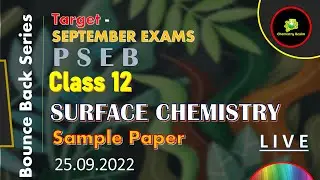 🌟Surface Chemistry | September Exams | Class 12 | PSEB | Bounce Back Series