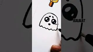 Easy to draw cute ghost #easytodraw #drawings #cuteghost