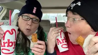 NEW ARBYS PEACH COBBLER ROLL MUKBANG FUN REVIEW LETS TALK FLASH BACK #fun #funny #Arbys #food #love