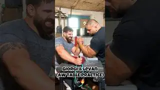 Levan Saginashvili vs Giorgi Darchashvili! Intense Armwrestling Table Practice🔥#levan #armwrestling