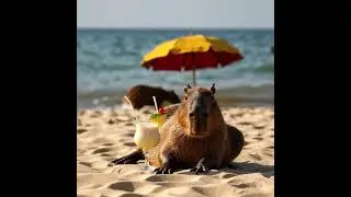 🌊🦫 Capivara modo turista ativado! 🕶️🍹