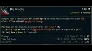 Rengar 30k Q dmg (PBE bug)