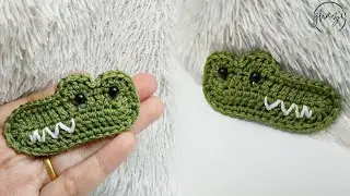 Crochet Alligator Hairclip / Crochet Crocodile Hairclip / Crochet Animals Hairclip 