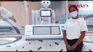 Pepper Robot has been deployed as an Sales Assistant at Robotic Gelato Bar||Marina mall Abu Dhabi