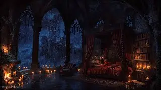 Old Gothic Castle Bedroom With Rain & Thunder Sounds for Deep Sleep