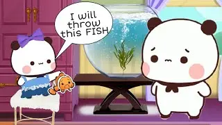 Baby Kiwi threw away Peachu's pet Fish🐟 || Peach Goma | Bubu Dudu | Panda Bear| KittensIsland
