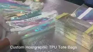 WOW!! One customer customized so many products!! Custom Holographic TPU Tote Bags