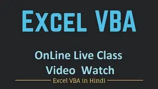 Excel VBA Macros Live Online Classes in Hindi