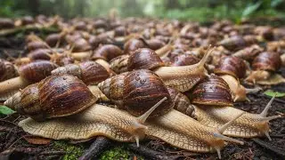 Jungle Showdown: Giant Snail vs Venomous Millipede (Rare Indonesian Wildlife)