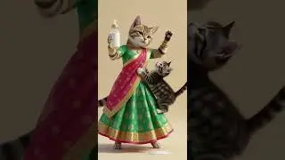 #cat #cartoon #funny #catdance #cute #bhangradancers #maashakti #ekmotahathighumechala