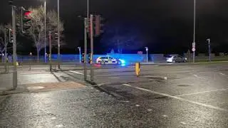 Merseyside police RPU BMW 330 performing a traffic stop ( with bullhorn)