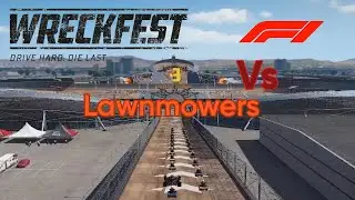 HELLRIDE F1 CAR VS LAWNMOWERS! [Wreckfest]