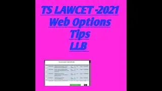 WEB OPTIONS IN TS LAWCET COUNSELLING-2021 / IMPORTANT TIPS / by SREE TUTORIALS/ #TSLAWCET-2021 #LLB