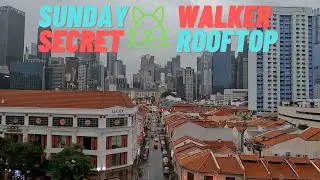 Rainy Chinese New Year in Singapore's Chinatown | slow walk: food court and secret rooftop view