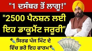 Punjab budapa pension news november 2025। Punjab Pension scheme news