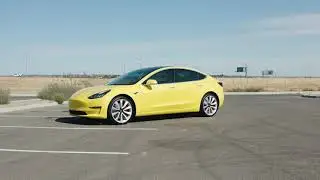 Tesla Model 3 Matte Yellow Wrap