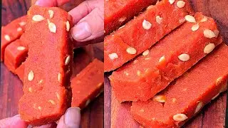New carrot halwa sirf char cheezo se na cream bina khoya condensed milk ke | gajar ka halwa barfi 