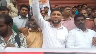 Protest by Cable TV and Internet Operators in Hyderabad's Old City