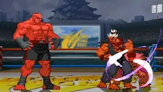 Mugen Sprite Animation: Mech Sagat vs Akuma and Evil Dan