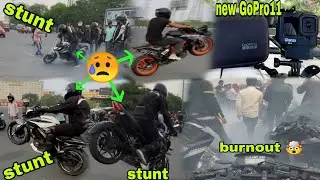 crazy Sunday ride 😲|| ns200 stunts|| new GoPro11 le liya 🥰