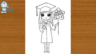 How to Draw a Cute Girl Graduate Congrats Grad!||Disegna Dog Girl Graduate Congrats Around!