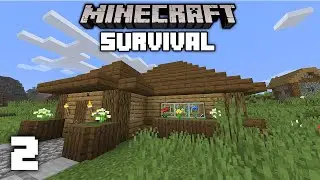 Minecraft 1.14 Survival Let's Play - Building a Starter House | Ep 2
