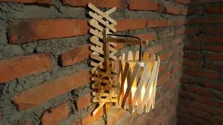 Make a wall hanging lamp using ice cream sticks | popsicle stick art and craft