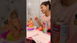 Ganesh idol painting||How to colour eco-friendly ganpati idol