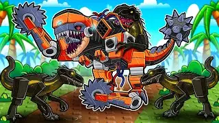 MECHA DISTORUS REX vs INDO RAPTORS! (Minecraft)