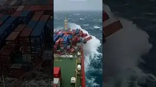 Ship Containers Drop 😱 #shorts #facts #ship