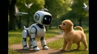 &ldquo;Robot Dog Meets Real Puppy 🤖🐾