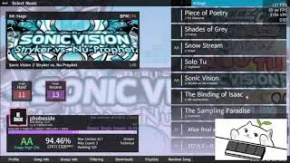 Etterna Gameplay: Sonic Vision (Insane) 16.43 94.68%