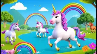 Row Row Your Magical Unicorn Rides the Rainbow | Fun Kids Nursery Rhyme Animation