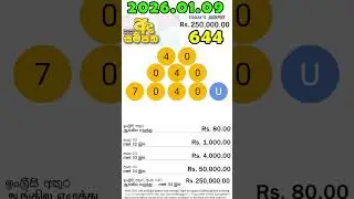 Ada Sampatha 644 2026.01.09 Today NLB Lottery Result අද සම්පත ලොතරැයි ප්&zwj;රතිඵල #adasampatha #today