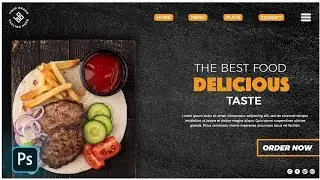 Food Webpage Design In Adobe Photoshop | Website Template Design Photoshop 2024