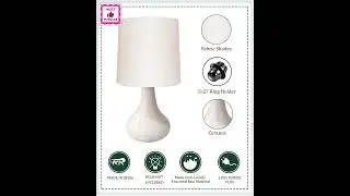 Homesake&reg; Modern Small Ceramic Table Lamp, Warm Light Classic Bedside Desk lamp for Living Room B...