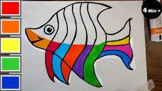 How to Draw Spade Fish Color Easy For Kids | Drawing Fish | Coloring Page