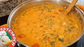 Средиземноморская стручковая фасоль в сливочном соусе - супервкусное блюдо в одной кастрюле