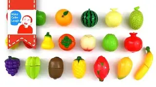 Teaching fruit to children with Velcro Fruit Toy Cutting Plastic Cooking Playset