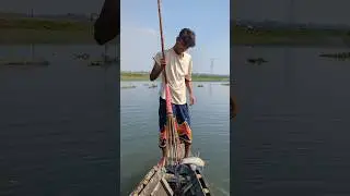 Spear Fishing from a Boat in the River &ndash; Catching Giant Fish