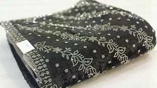 Midnight Black Designer Saree with Heavy Crystal Stone Work | Black Saree with Stone Work